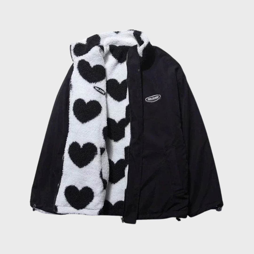 Heart-shaped women's jacket Reversible