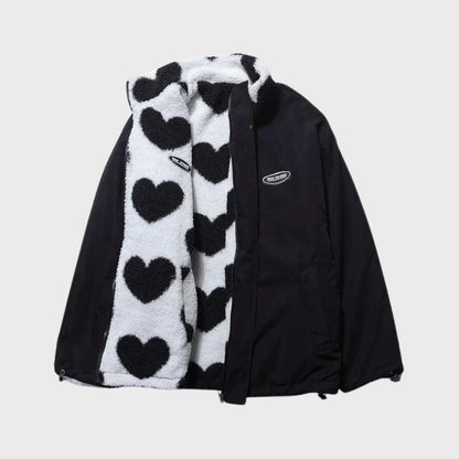 Heart-shaped women's jacket Reversible