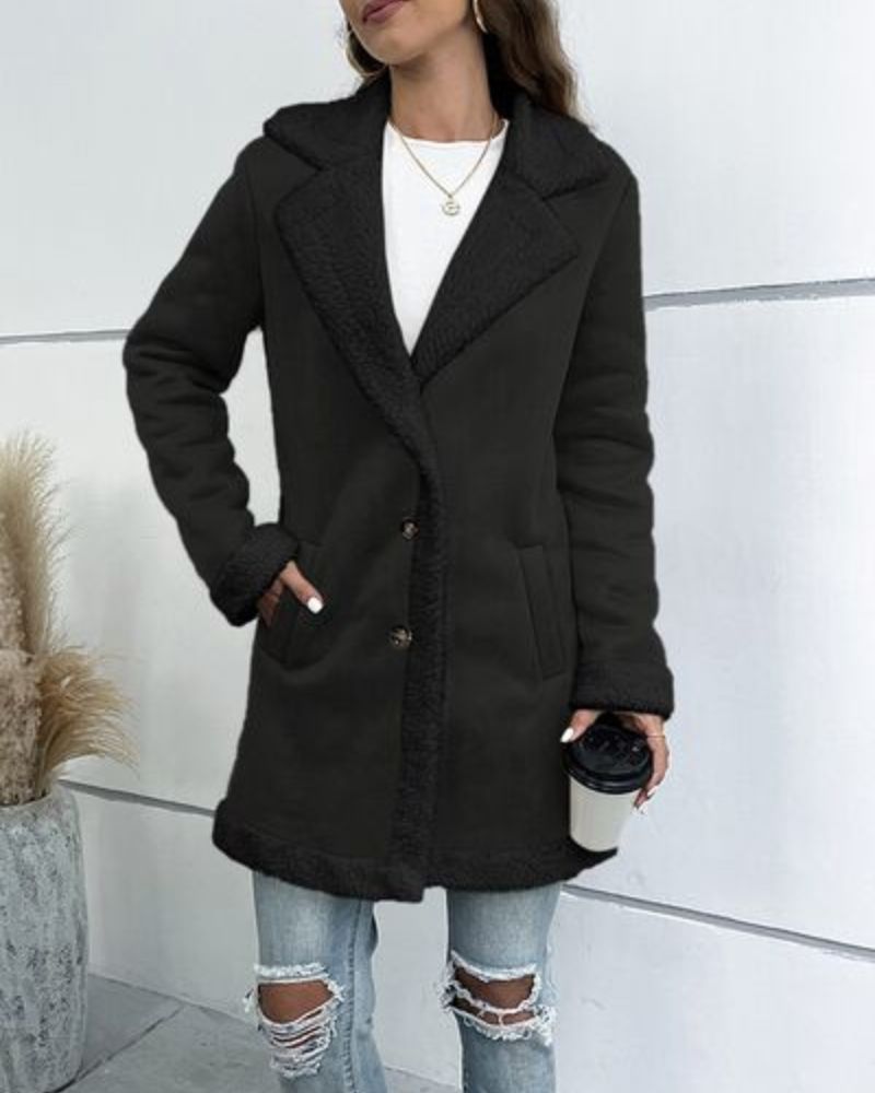Elegant Women's Long Sleeve Button-Down Coat