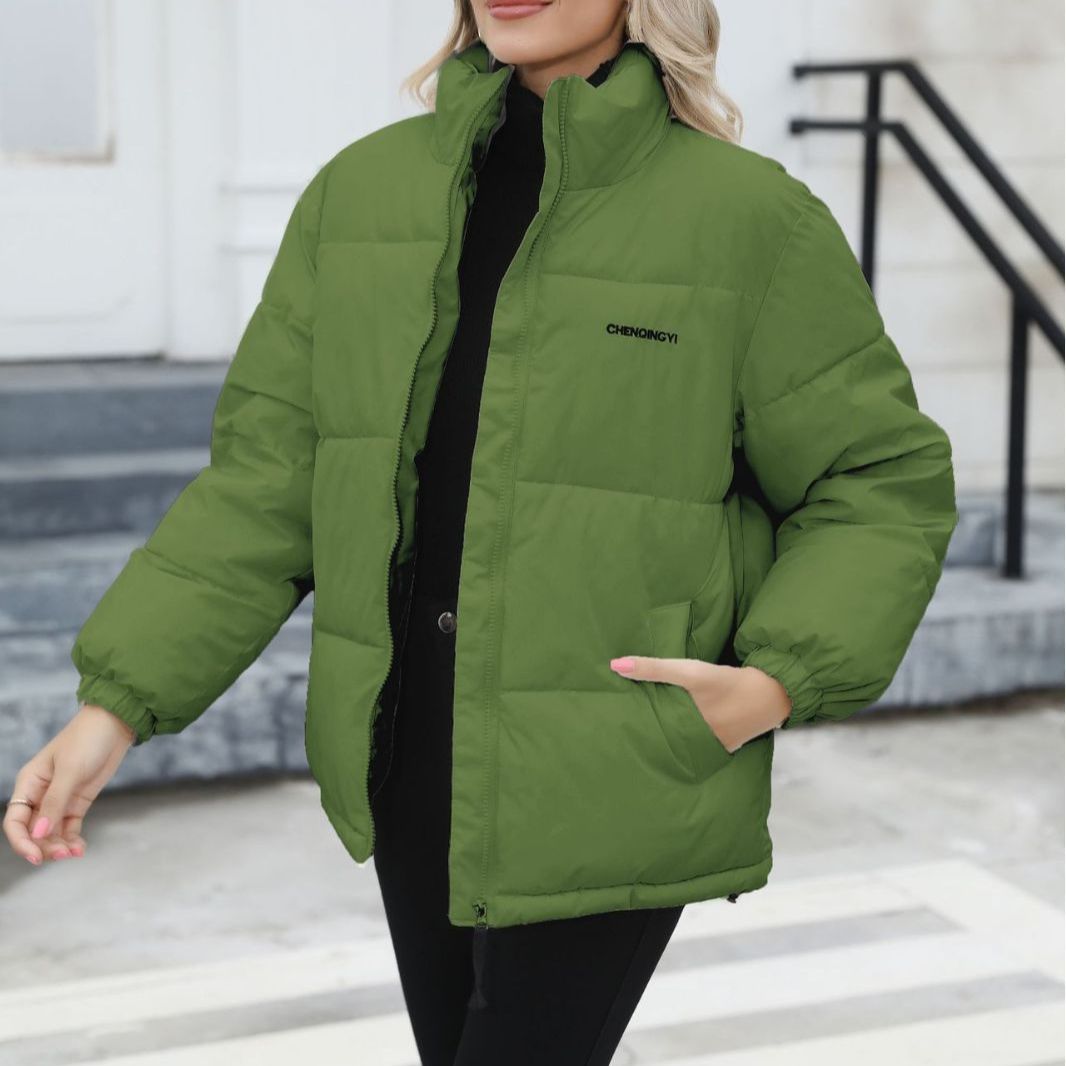 Windproof Puffer Jacket Cotton Warm