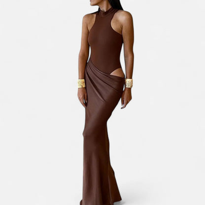 Women's Maxi Dress With Cut-Out Halterneck Summer Dress