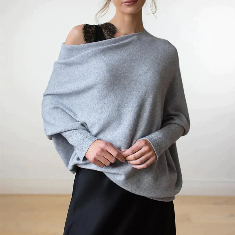 Stylish Asymmetric Lace-Up Sweater