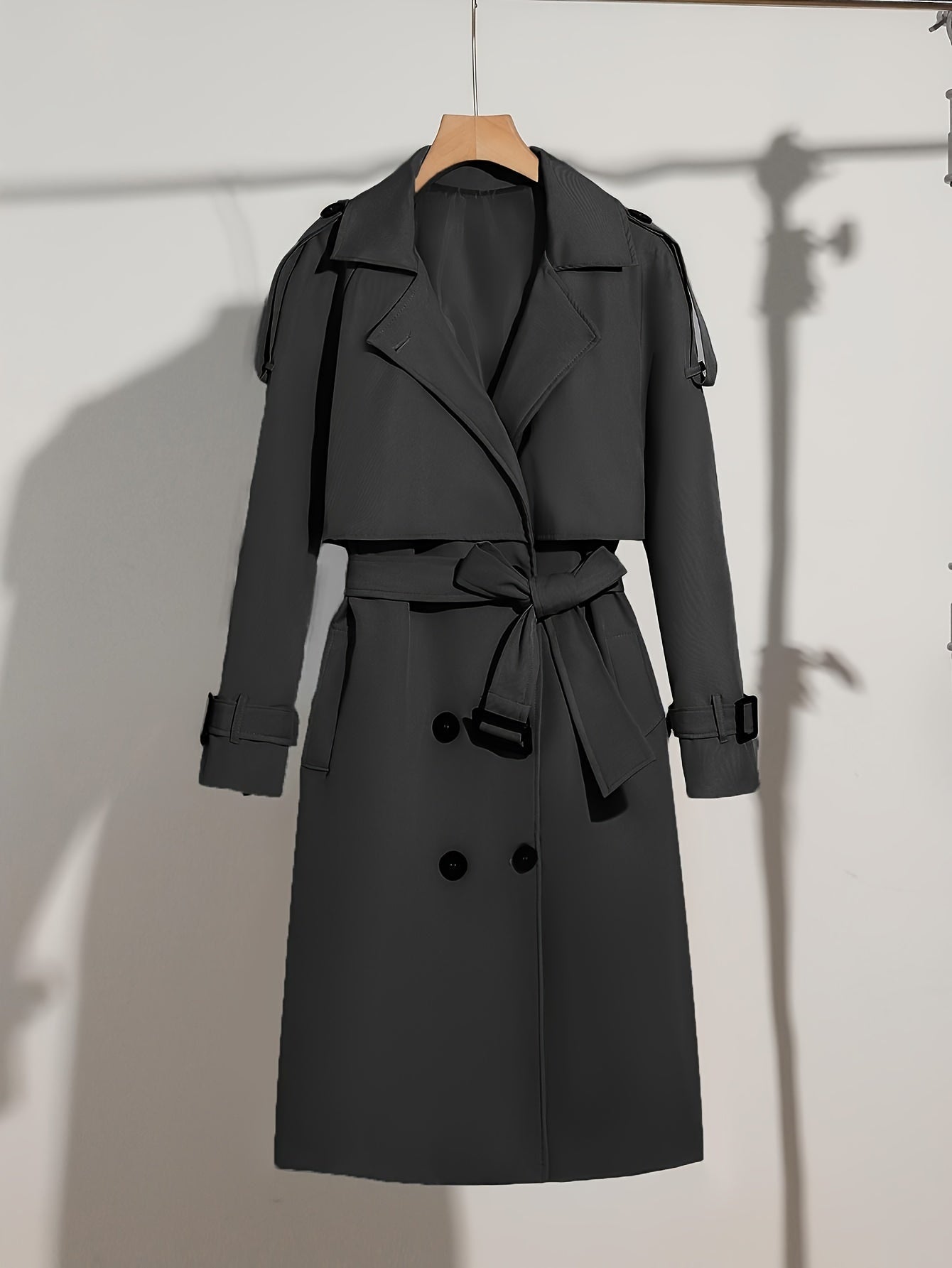 Stylish Women's Coat Belt Design Plus Size Casual