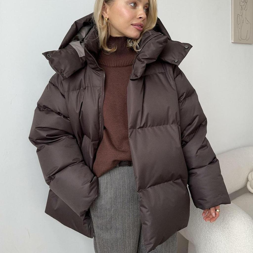 Warm Winter Jacket Brown Puffer Jacket Women