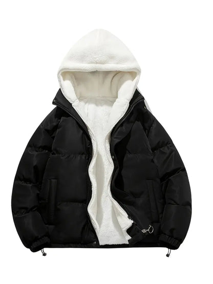 Stylish Winter Jacket Fleece Hood Warm