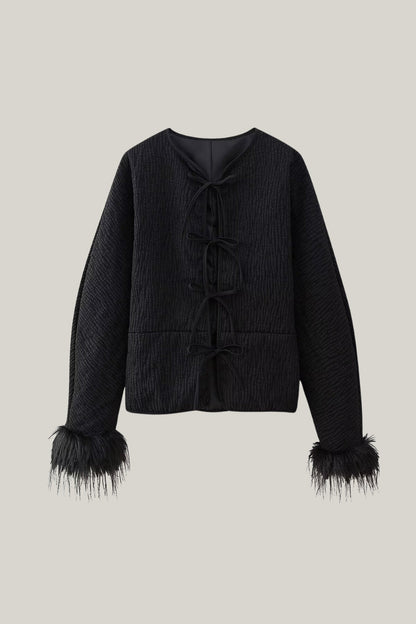 Feather Pattern Women's Jacket Trendy