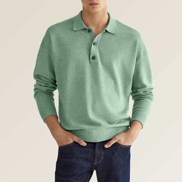 Men's Fashion Long-Sleeve Polo Shirt