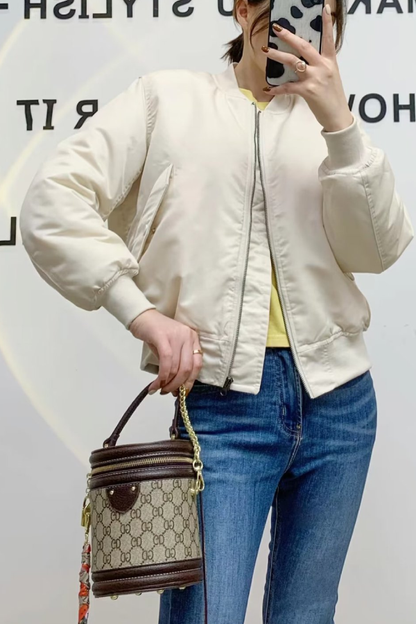 Stylish flight jacket Thickened collar Sporty