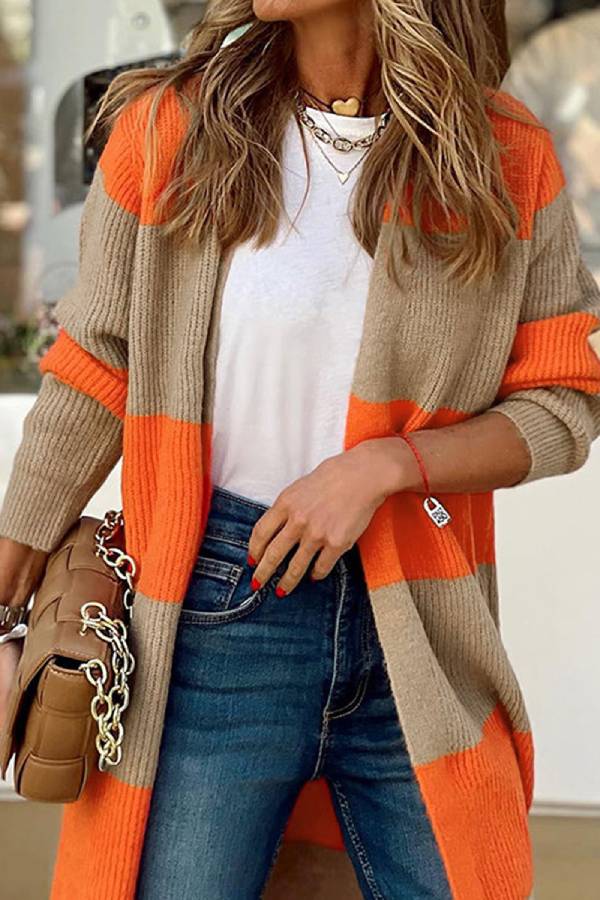 Stylish Color Block Cardigan