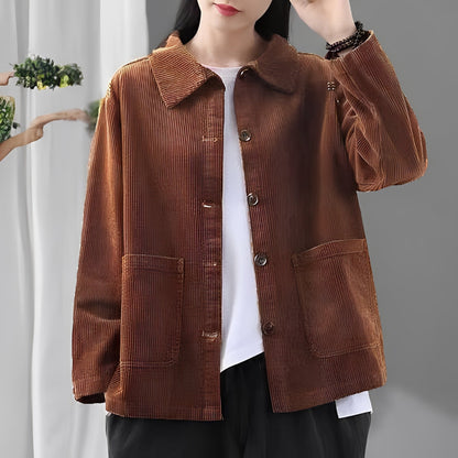 Bequeme Damenjacke Mit Taschen Cordlook