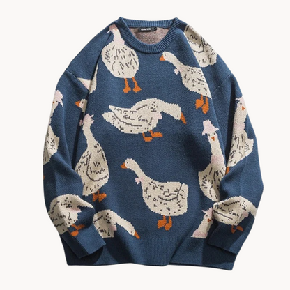 Lässiger Damenpullover mit lustigem Motivdruck