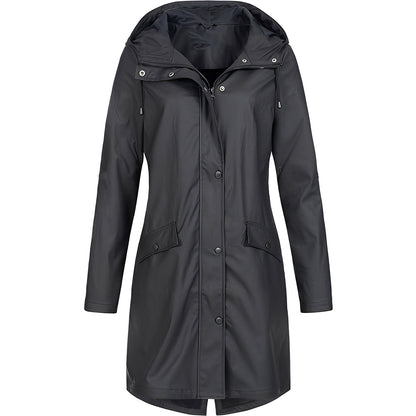 Practical Women's Long Water-Repellent Coat