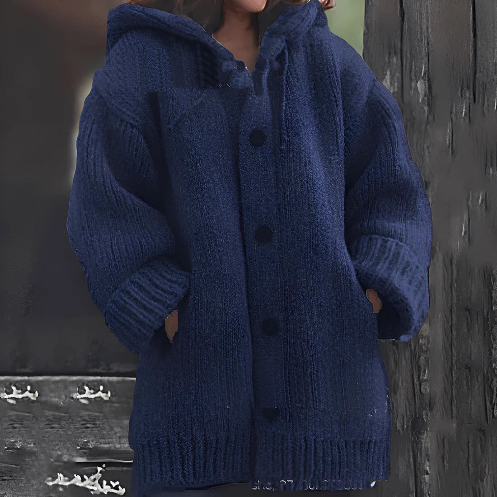 Women's Hooded Cardigan Cozy With Pockets