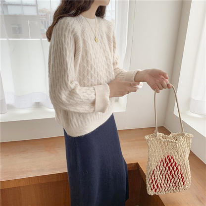 Nora Strickpullover Weich Kuschelig Design - IdealeKleiden