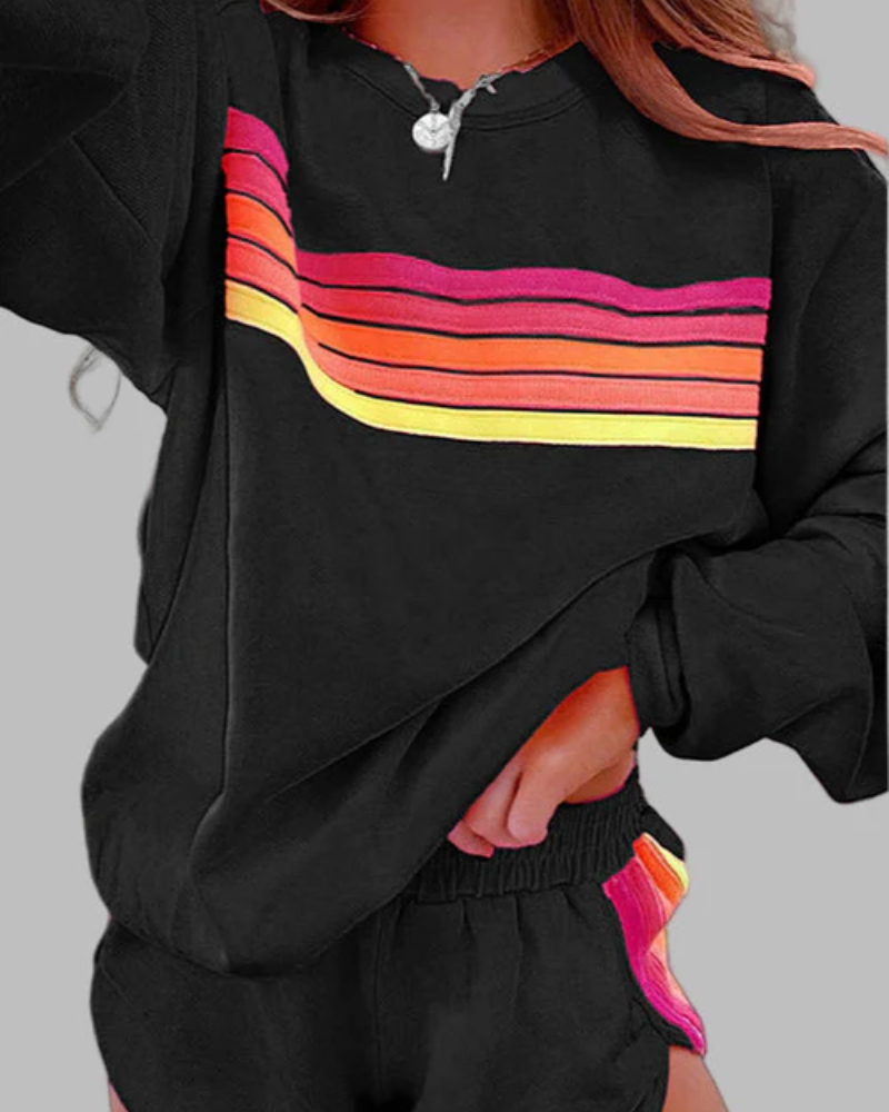 Gestreiftes Damen Pyjama Set - IdealeKleiden