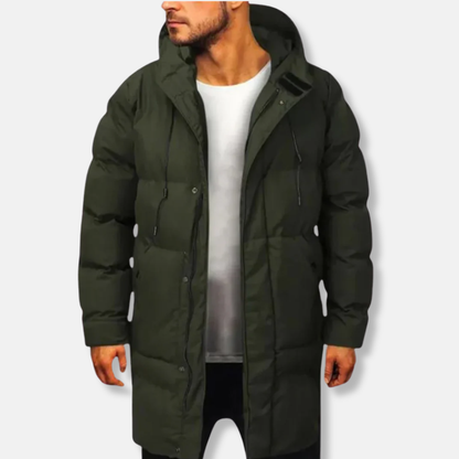 Warmes Winterkleid | Steppjacke mit Kapuze Knielang - IdealeKleiden