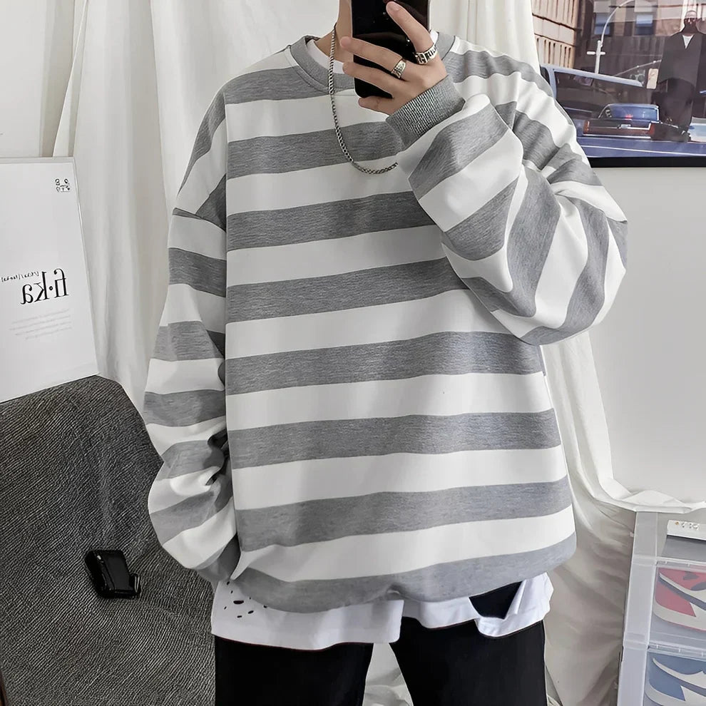 Men's Oversized Sweater Striped Design