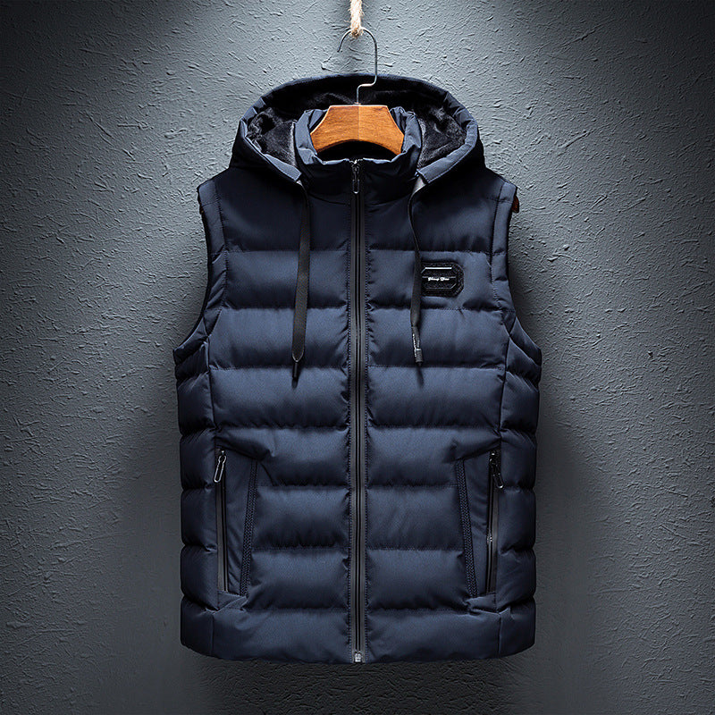 Men's Fleece Vest Hooded Warm