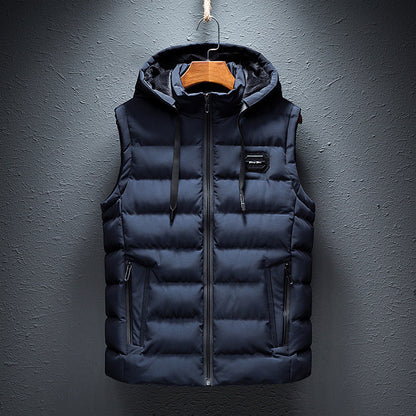 Men's Fleece Vest Hooded Warm