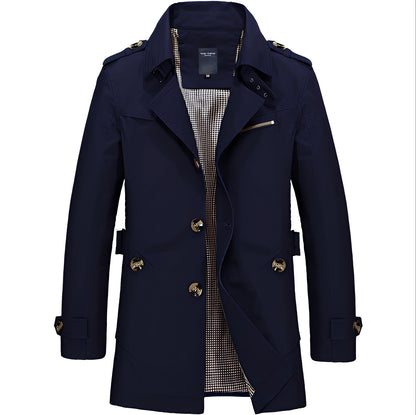 Stylish Men's Trench Coat Windbreaker
