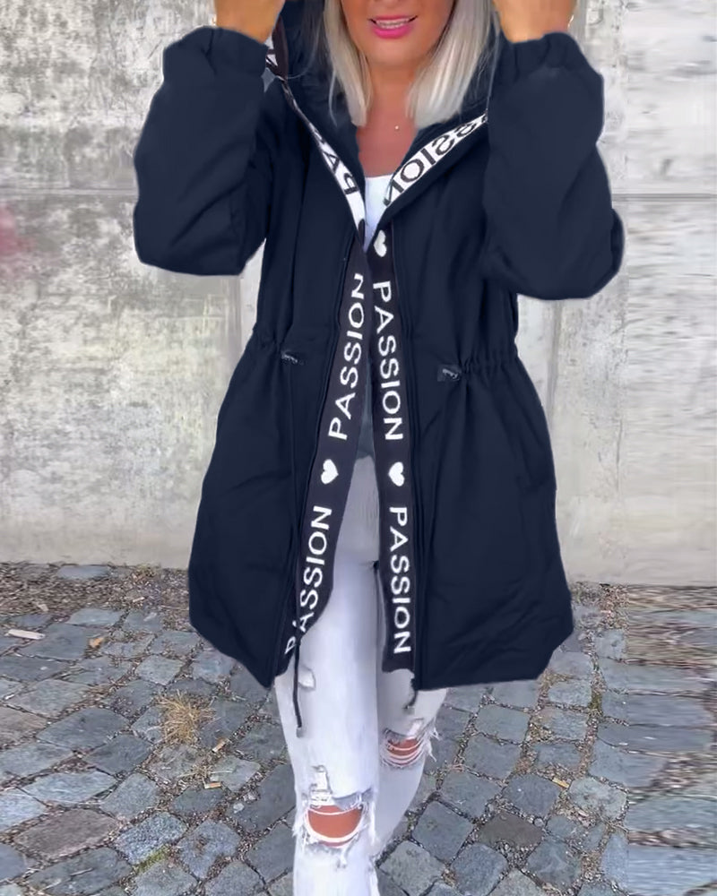 Women's Coat Hood Drawstring Pattern