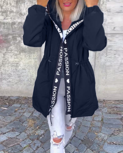 Women's Coat Hood Drawstring Pattern
