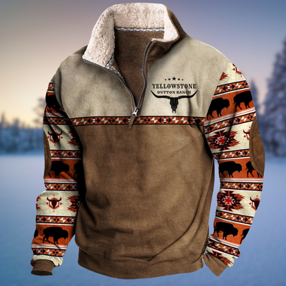 Men's Casual Winter Half-Zip Sweater
