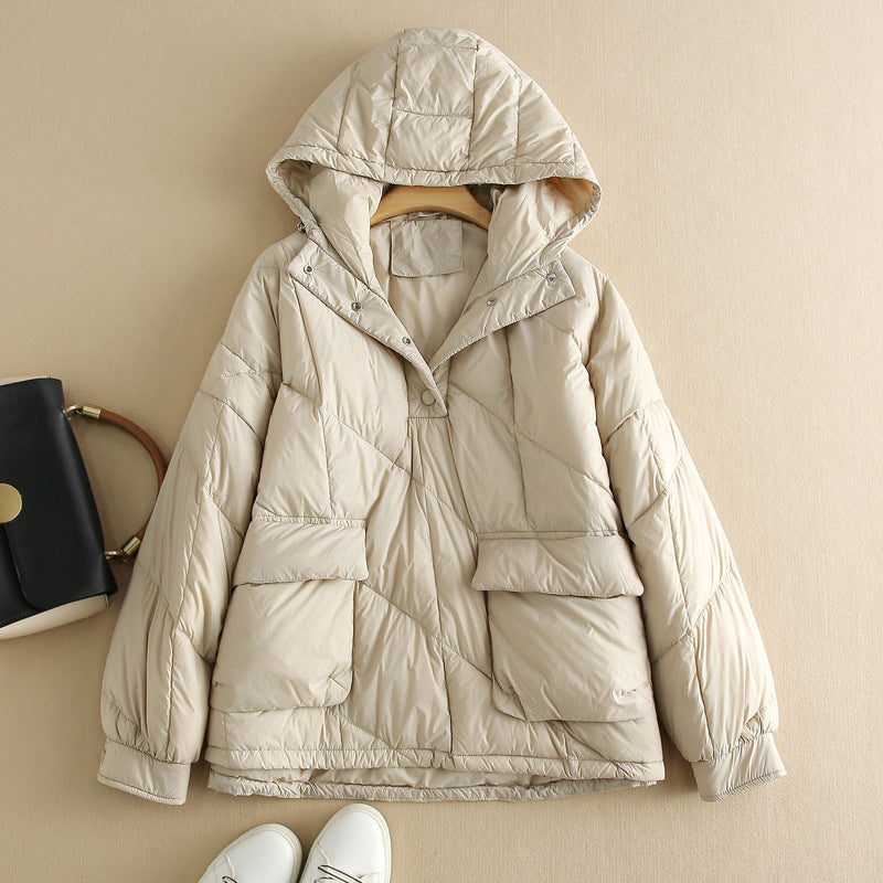 Stylish Women's Down Jacket Hood Colorful
