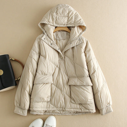 Stylish Women's Down Jacket Hood Colorful