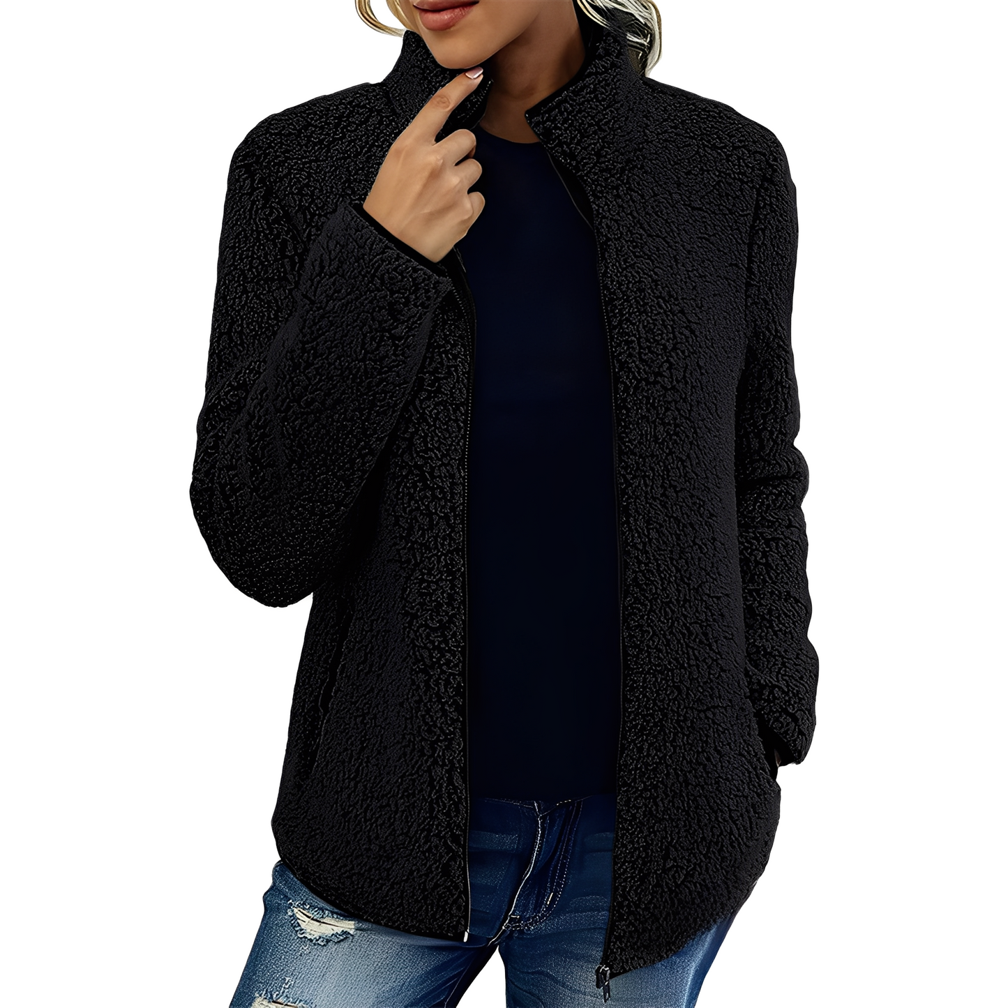 Moderne Damen Fleecejacke Warm Und Stylish