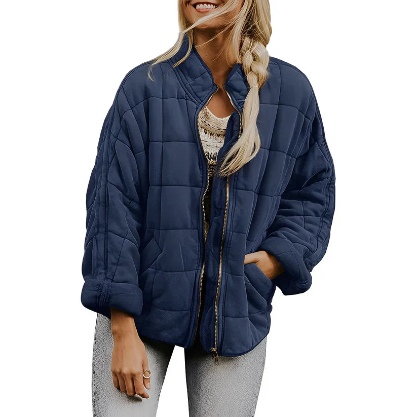 Women's Quilted Jacket With Pockets Warm