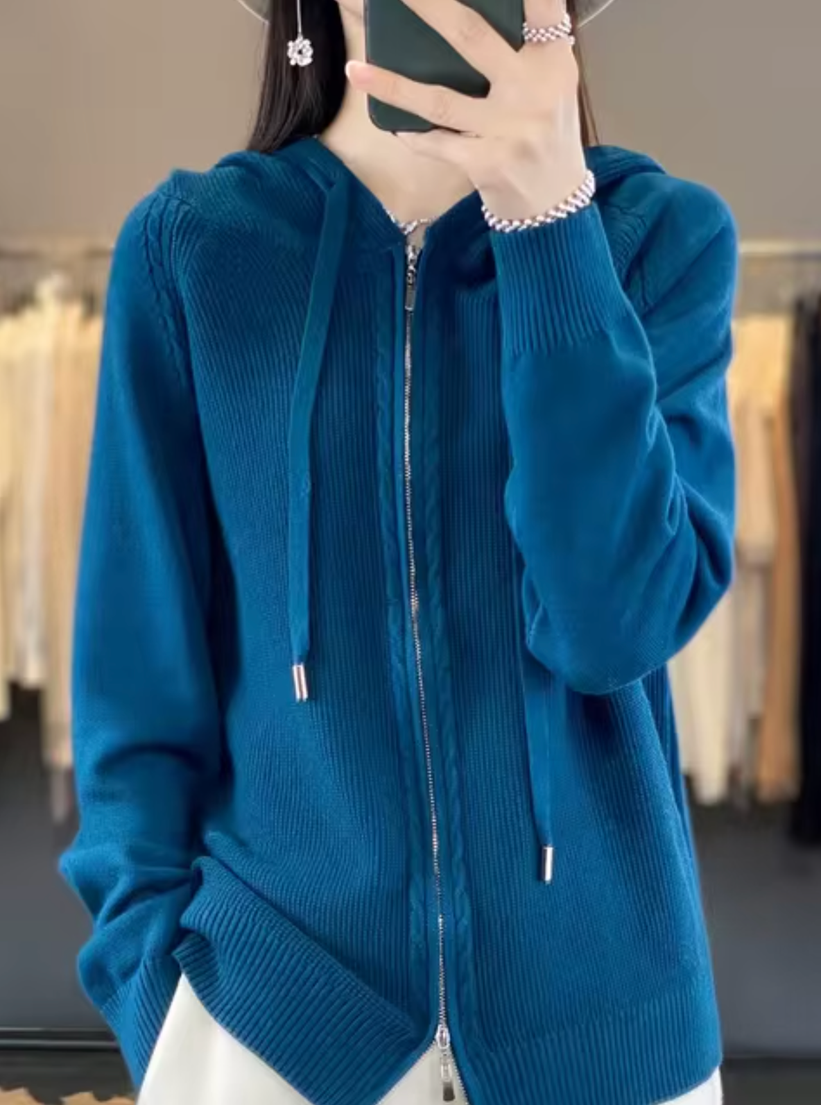 Snug Knit Cardigan with Hood