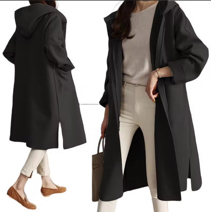 Long winter jacket Hood Open style