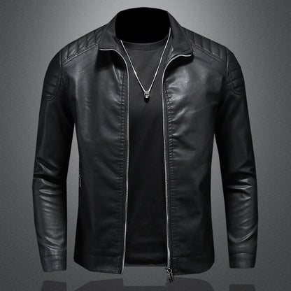 Fashionable Leather Jacket Slim Fit Men