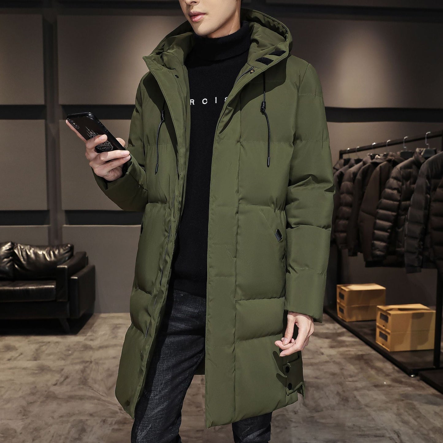 Men's Long Padded Winter Coat