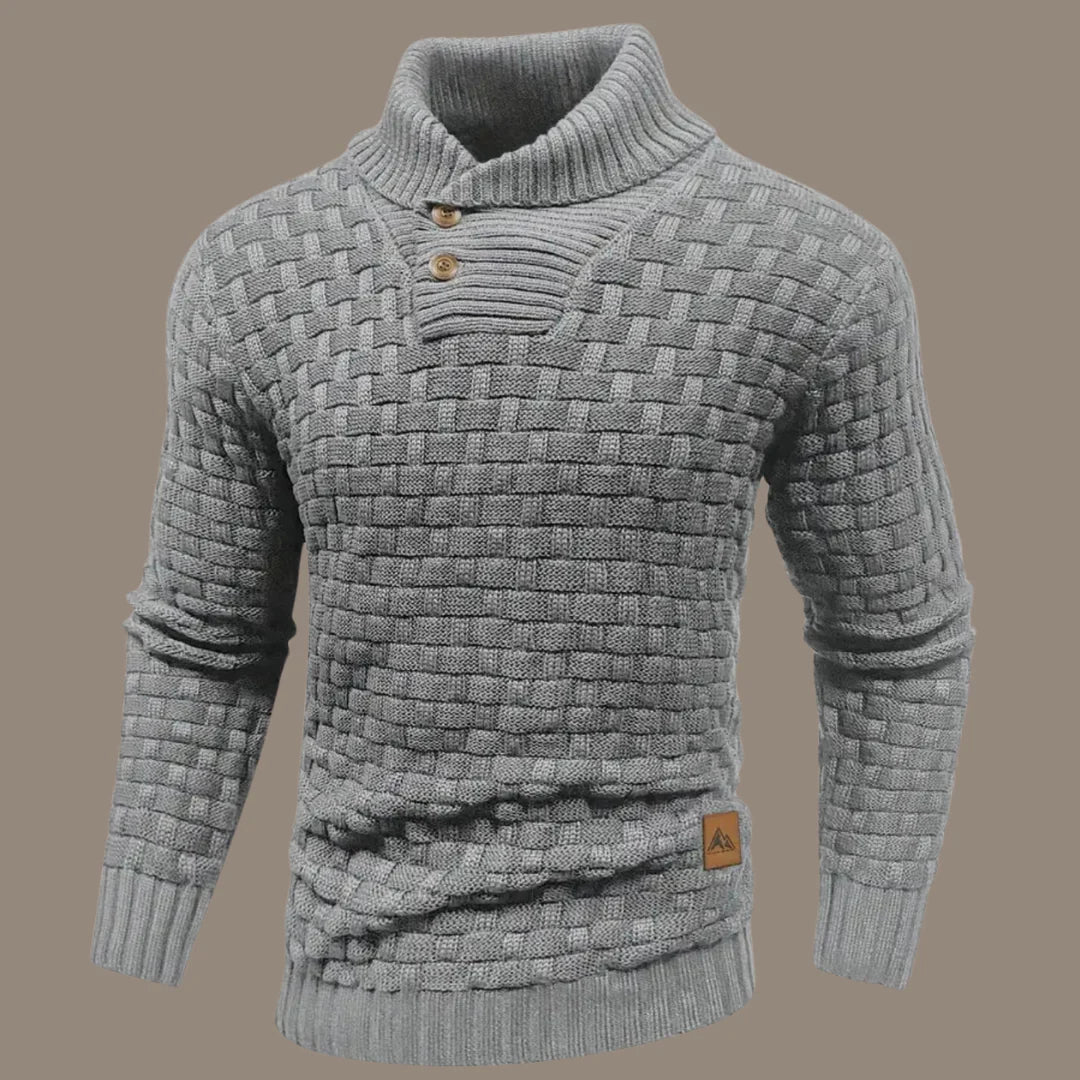 Men's Modern Knitted Button-Up Sweater