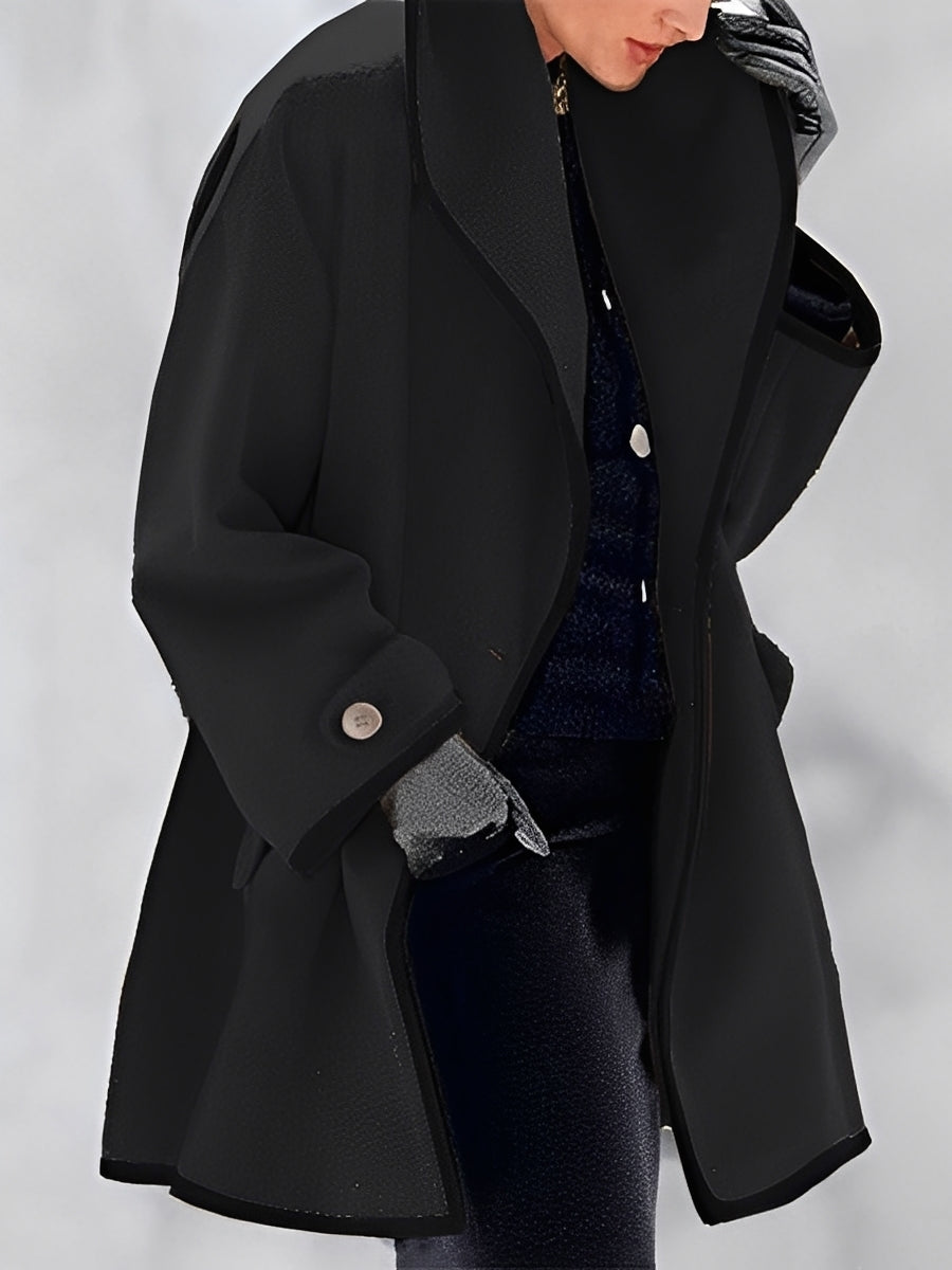 Elegant Women's Wool Coat Classic Long