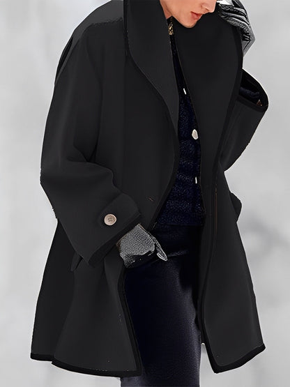 Women's Scarf Wool Coat With Hood Warm