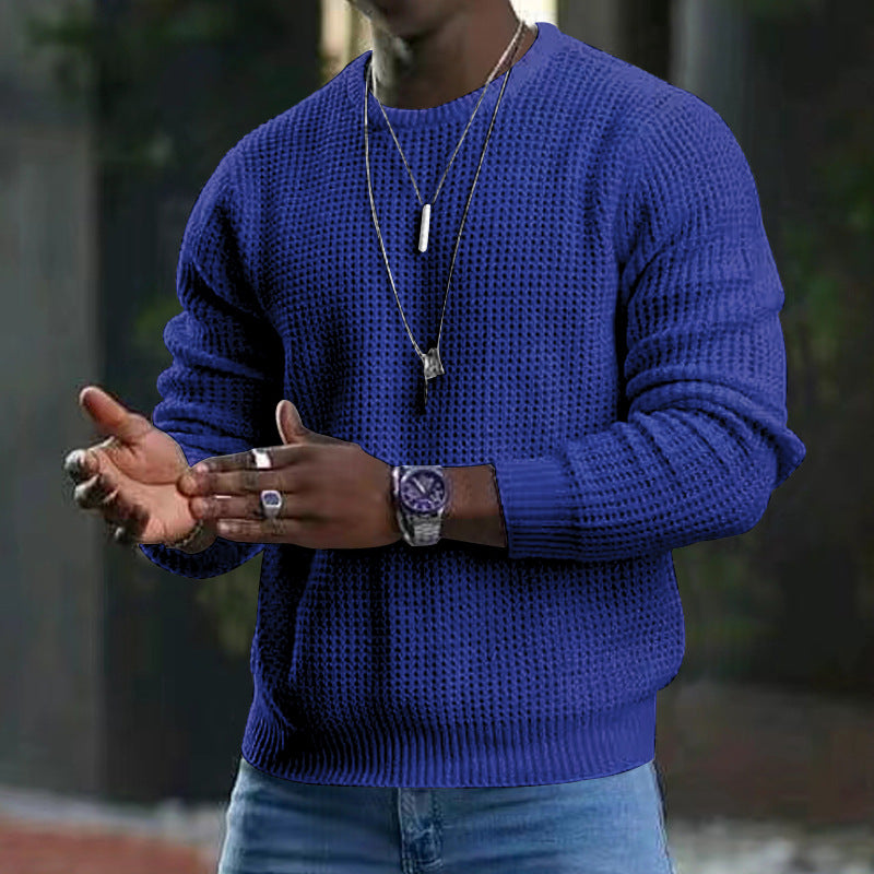 Men's Long-Sleeved Round Neck Jumper with Large Design