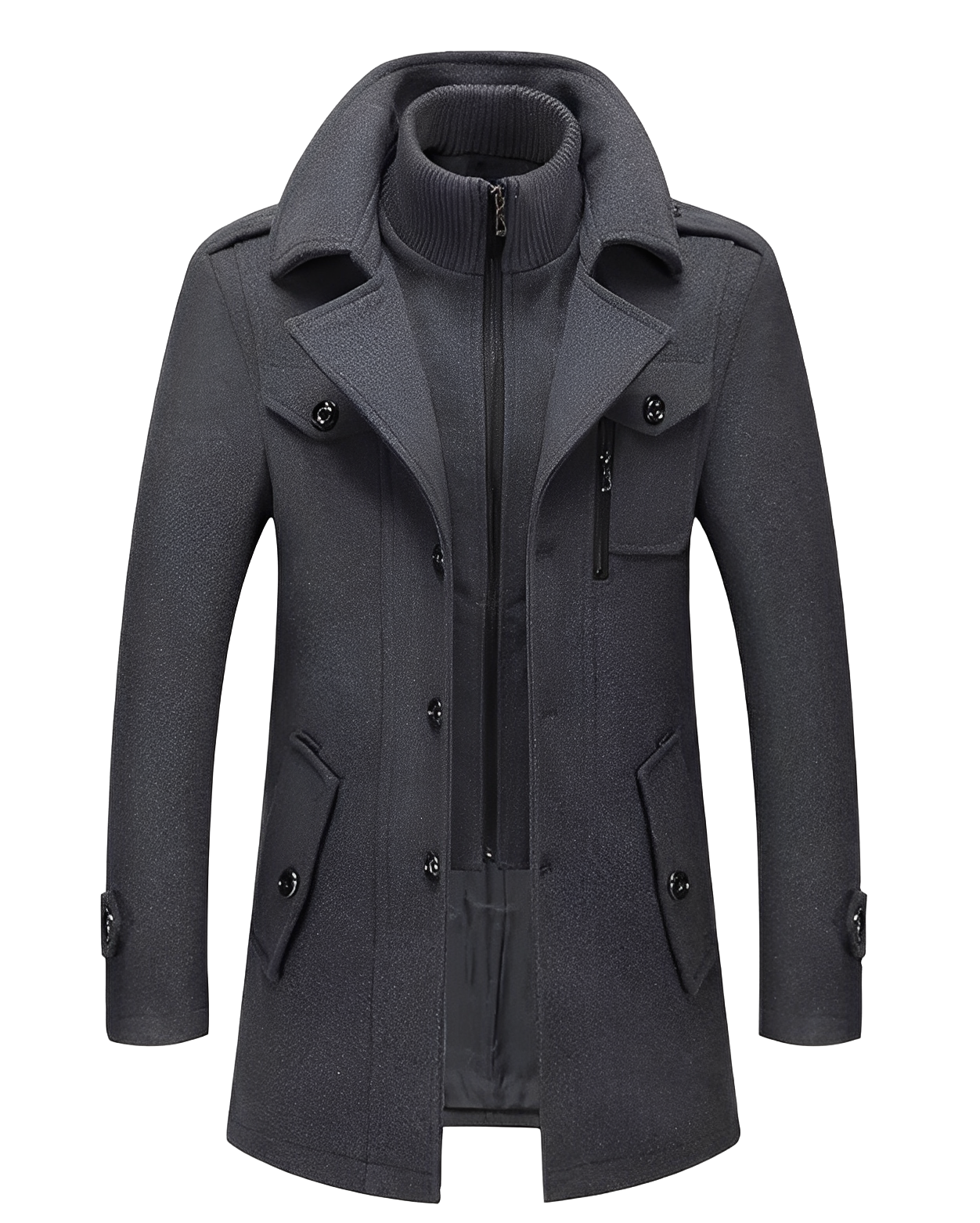 Men's Winter Jacket Double Collar Trendy