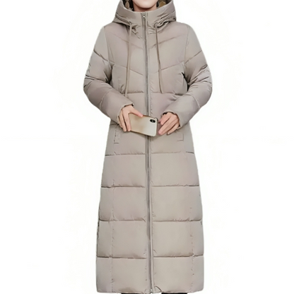 Wintersteppjacke Damen Lang Kapuze Herbst - IdealeKleiden