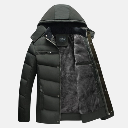 Fleece Puffer Jacket Hood Comfortable Oversized