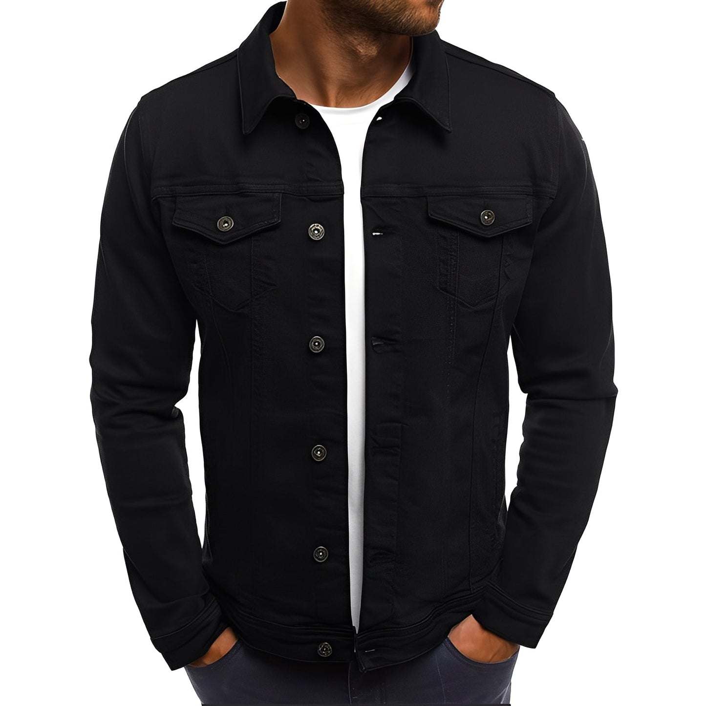 Men's Modern Denim Jacket with Pockets