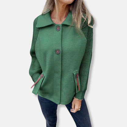Casual Women's Knitted Jacket with Button Closure