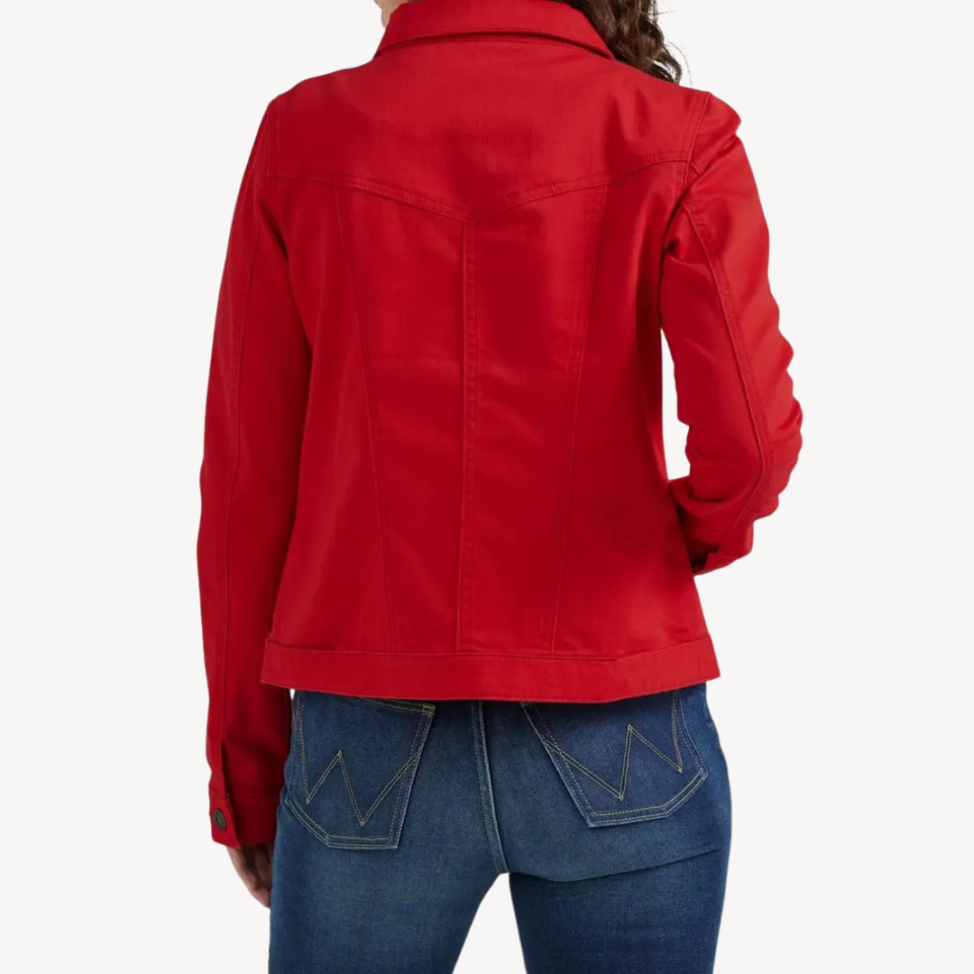 Rote Denim-Jacke Damen SlimFit - IdealeKleiden