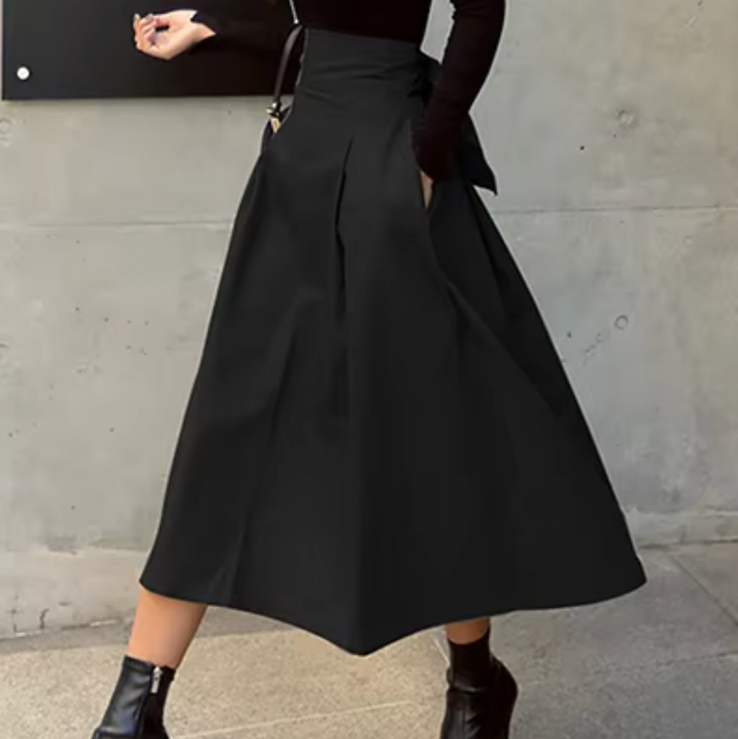 Eleganter Maxi-Rock Damen Kleid mit Schleife - IdealeKleiden