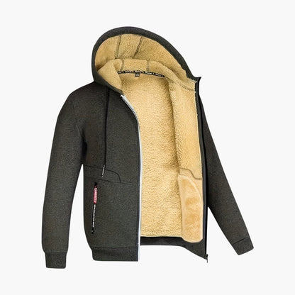 Cozy Men's Jacket Fleece Lined Hood Warm