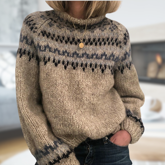 Isländischer Wollpullover Muster Strick Warme Kaschmir Qualität - IdealeKleiden
