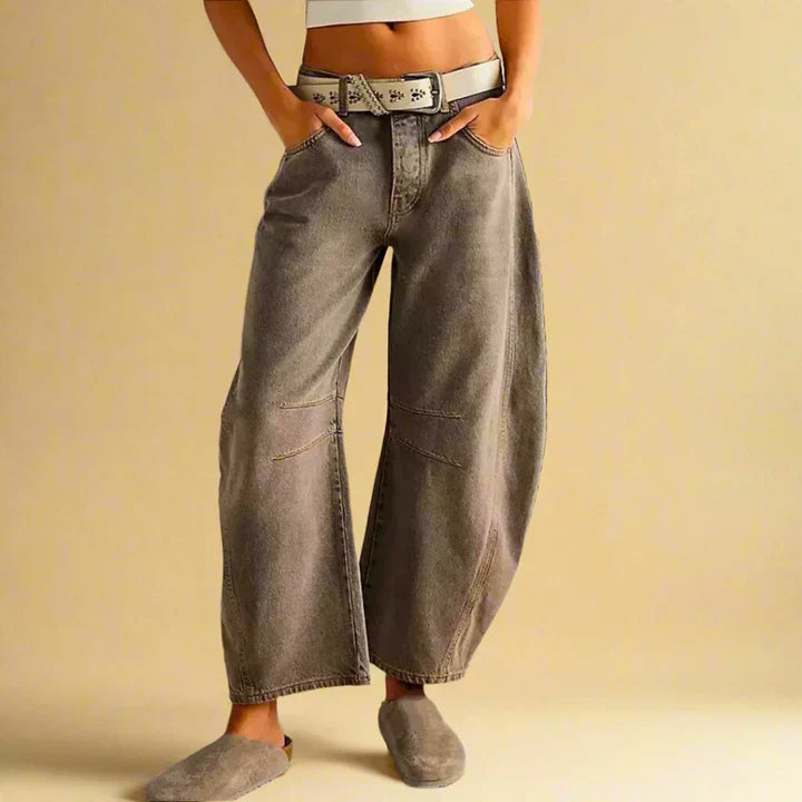 Retro Damen Hose mit Kniestreifen Detail
