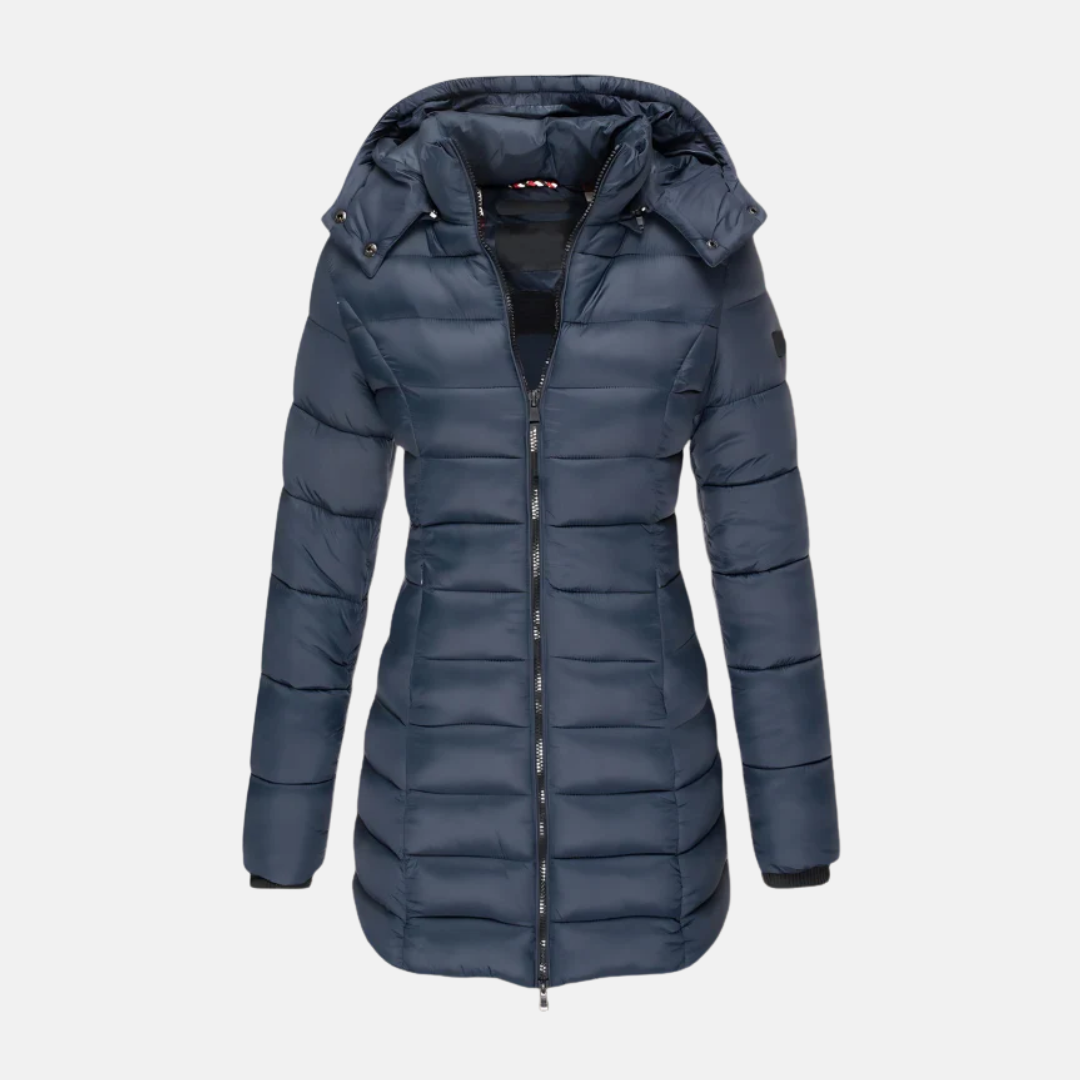 Slim Fit Mid-Length Hooded Puffer Jacket